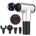 Massage Gun - 4 Heads - Silver