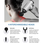 Massage Gun - 4 Heads - Silver